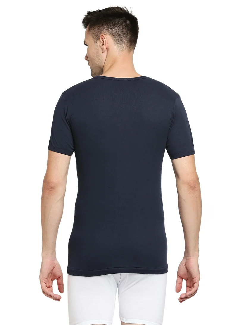 BYC Mens Cotton Undershirt V Neck Navy Blue