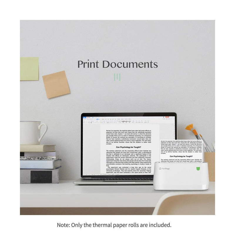 Thermal Paper Roll: 107*30mm White Non-Adhesive Paper - 10-Year Print Retention Waterproof Oil-Proof Anti-Friction Inkless Paper for PeriPage A9 Max/A9s Max Mini BT Thermal Printer Home Office Study - Image 2