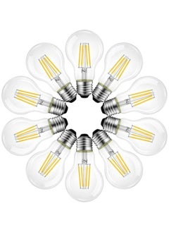 HUA QIANG WANG Vintage E27 Edison Bulbs LED Light Bulbs 40W Equivalent, 2700K Warm White, Antique Clear Glass Decorative Bulbs, A60 4W LED Filament Bulbs, Pack of 10,Yellow Light  - Image 1