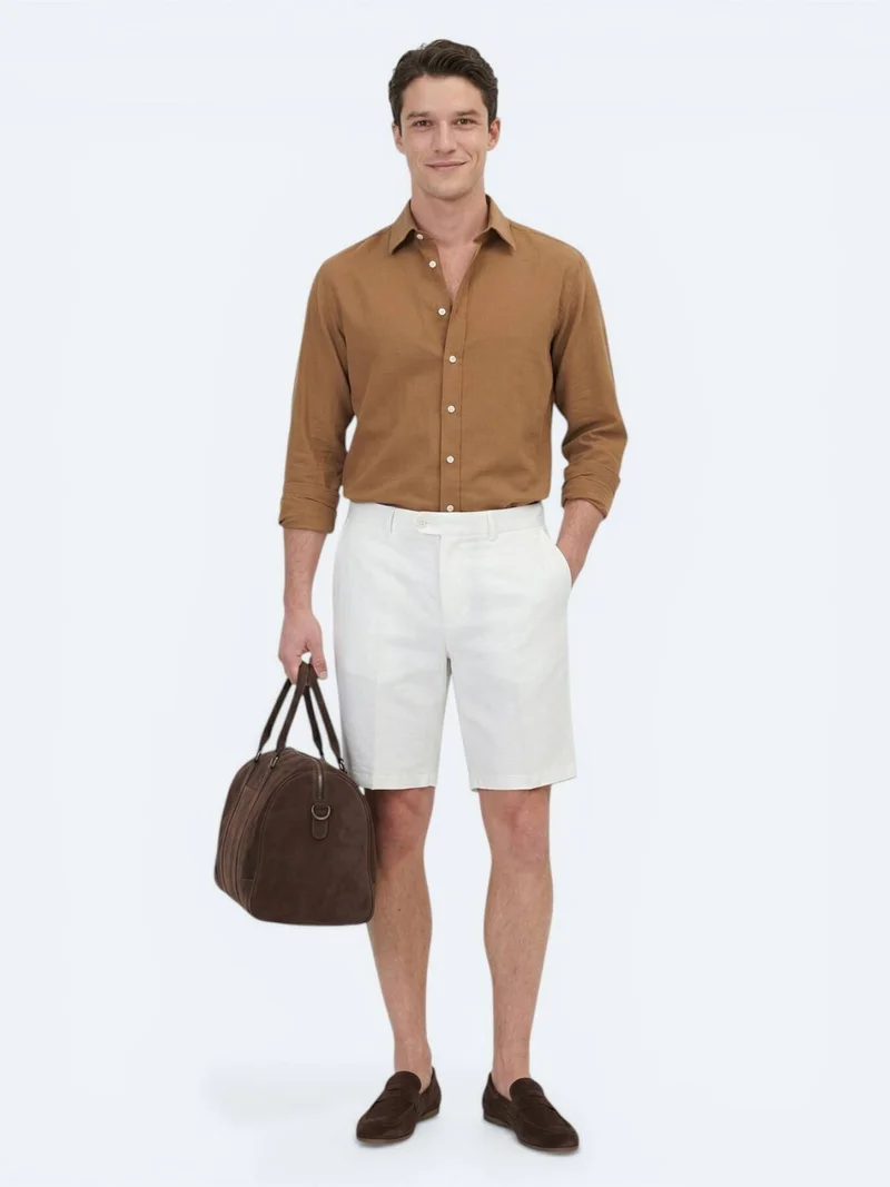 Kip Stone Material Jogging Fit Casual Cotton Blended Bermuda