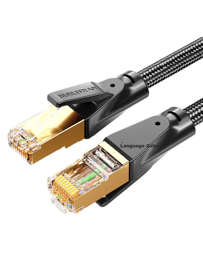 Burlefran Cat7 10 Gigabit Ethernet Cable, Gaming-grade Network Patch Cable, Pure Copper Double-shielded 8-core Twisted Pair Computer Broadband Connection, Black, 10 Meters - Image 2