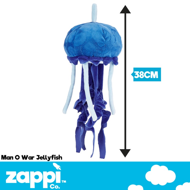 Zappi Co Plush Children's Stuffed Soft Cuddly Plush Toy-Part of Safari Animals Collection, Perfect for Kids (33cm Height)(Man O War Jellyfish) - Image 2