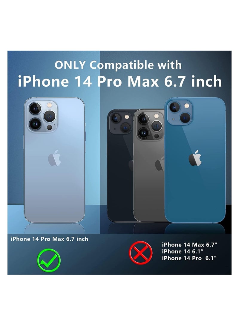 ELTRAZONE غطاء خلفي قابل للطي من السيليكون مع حزام مغناطيسي للإصبع وقبضة يد لهاتف iPhone 14 Pro Max باللون الأخضر - Image 2