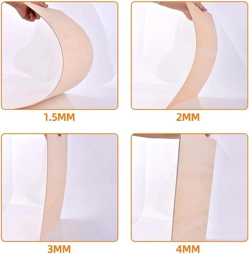 1-20Pcs Basswood Board Plywood Thick1.5mm 2mm 3mm 4mm 5mm 6mm 8mm 10mm Handmade DIY Student Building Model Design Material Sheet Wooden Crafts(300x300mm-3pcs,4mm Thick) - Image 5