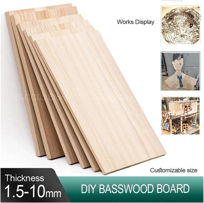 1-20Pcs Basswood Board Plywood Thick1.5mm 2mm 3mm 4mm 5mm 6mm 8mm 10mm Handmade DIY Student Building Model Design Material Sheet Wooden Crafts(300x300mm-3pcs,4mm Thick) - Image 2