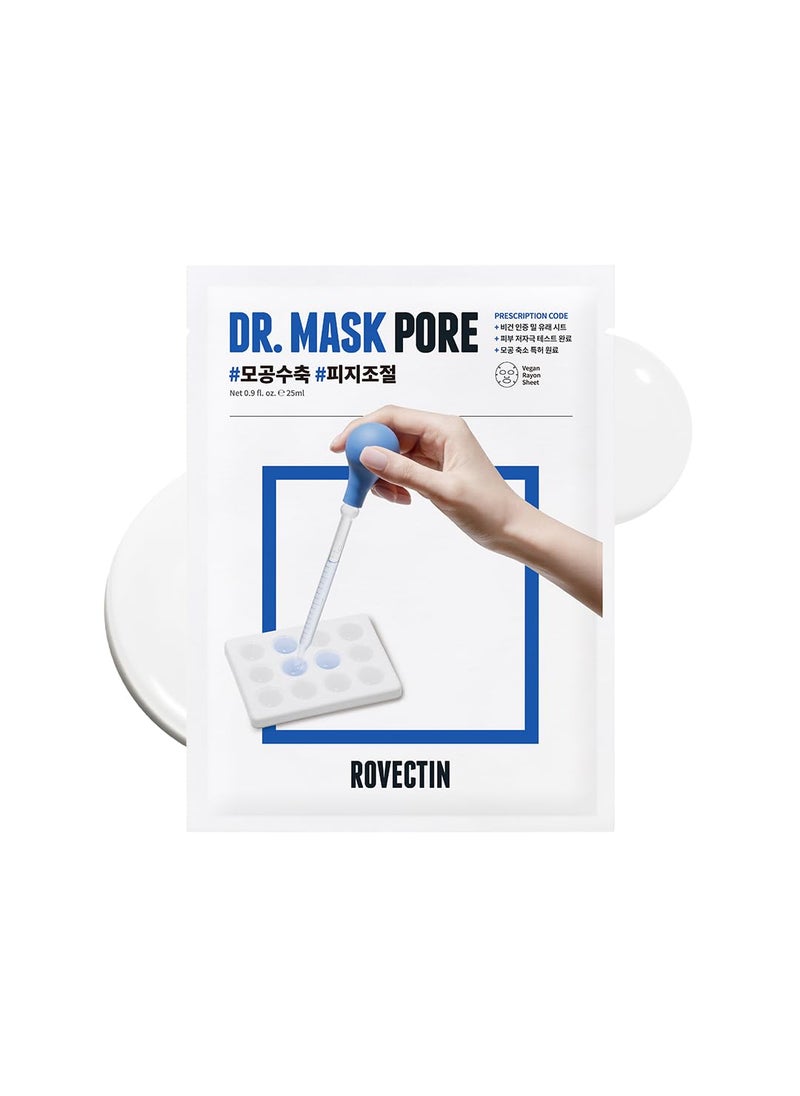 rovectin ROVECTIN Dr Mask Pore for Sebum Control and Pore Treatment  Face Mask  Korean Sheet Mask  Vegan Skin Care 