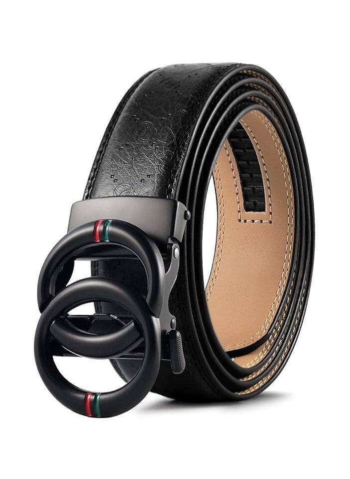 SYOSI - Men's Ratchet Dress Belt -Belt Men Adjustable Genuine Leather Designer Belt Size Length Can be Cut with Gift Box - Image 1