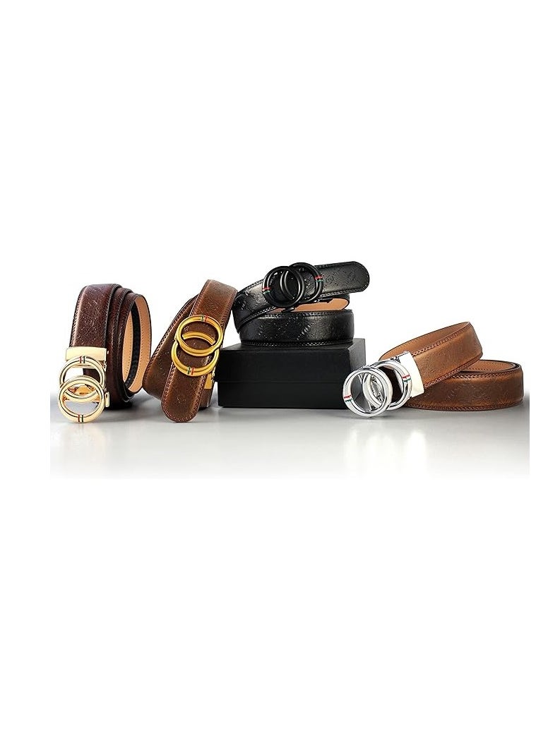 SYOSI - Men's Ratchet Dress Belt -Belt Men Adjustable Genuine Leather Designer Belt Size Length Can be Cut with Gift Box - Image 1