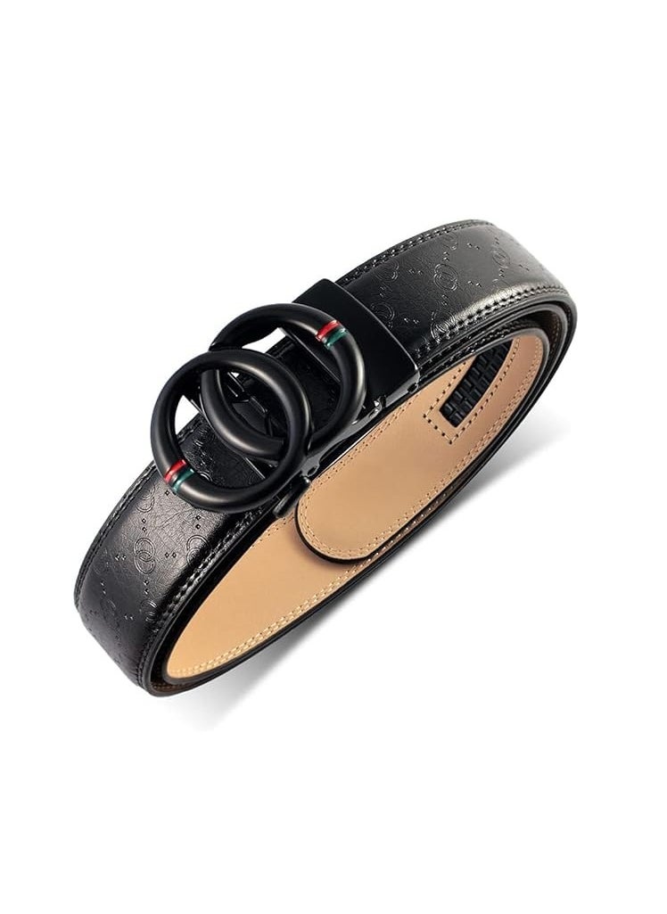 SYOSI - Men's Ratchet Dress Belt -Belt Men Adjustable Genuine Leather Designer Belt Size Length Can be Cut with Gift Box - Image 1