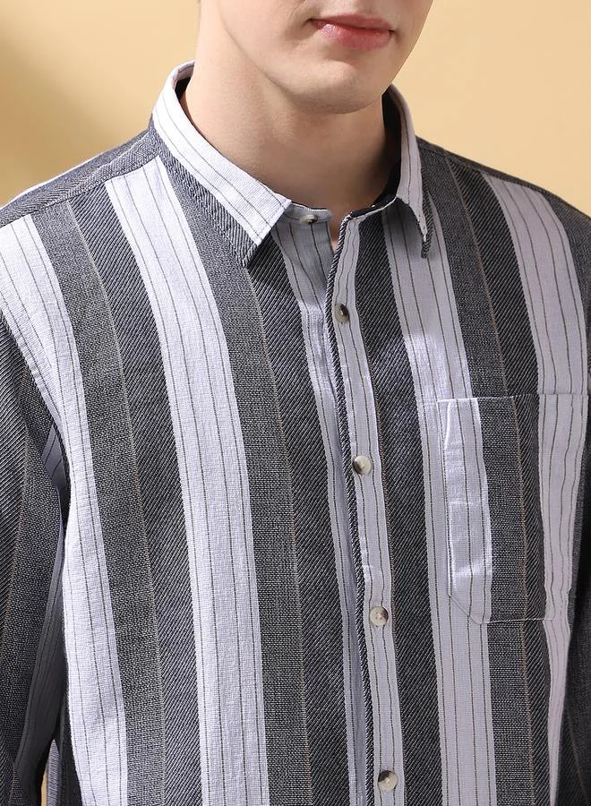 Dennis Lingo Modern Dark Grey Shirt For Men With A Sleek Fit And High Quality Fabric Quality Fabric Designed