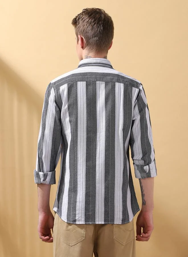 Dennis Lingo Modern Dark Grey Shirt For Men With A Sleek Fit And High Quality Fabric Quality Fabric Designed
