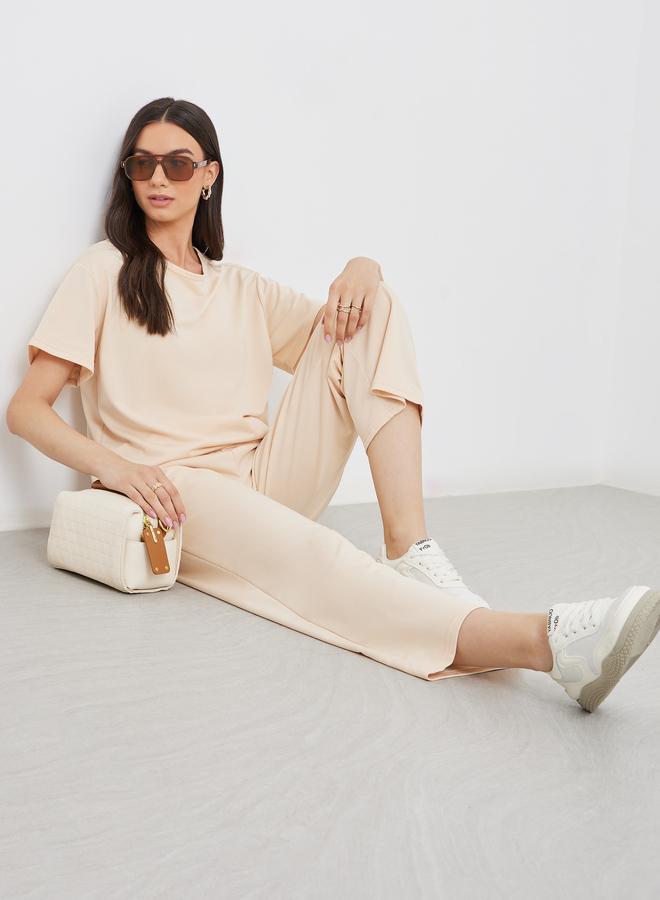 تايك تو طقم تي شيرت وبنطلون كاجوال صلب قطعتين - Image 1