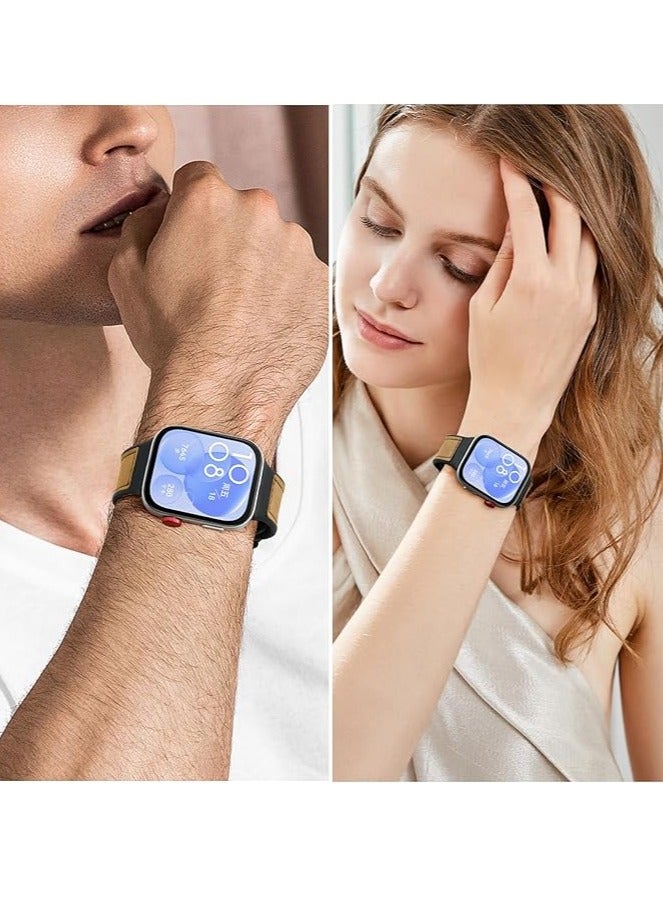 Silicone Strap Compatible with Huawei Watch Fit 3, Adjustable Sports Magnetic Soft Leather Replacement Bracelet for Huawei Watch Fit 3.  - Image 4