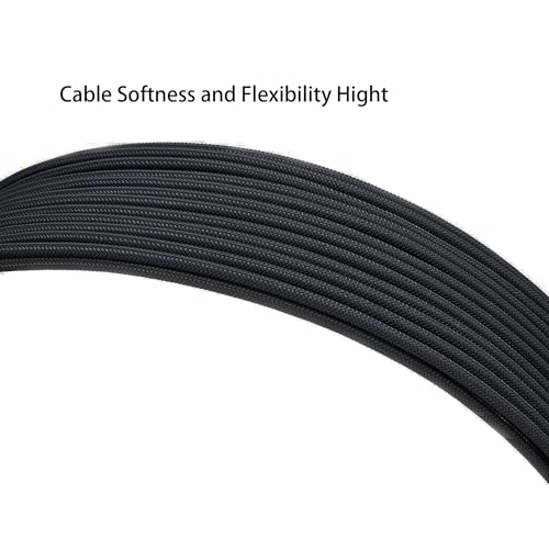 Formulamod Power Supply PSU Cable Extension Kit,18AWG Sleeved 1x 24pin ATX/2x 8(4+4) pin EPS Cable Extension PC,11.8inch with Cable Combs(Black,BKP) - Image 4