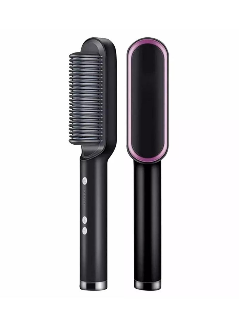 DubaiGallery فرشاة فرد الشعر، مشط مكواة فرد الشعر، تسخين سريع ومزود بـ 5 إعدادات حرارة ومضاد للحروق، مثالي لصالون محترف في المنزل، متعدد الألوان - Image 1