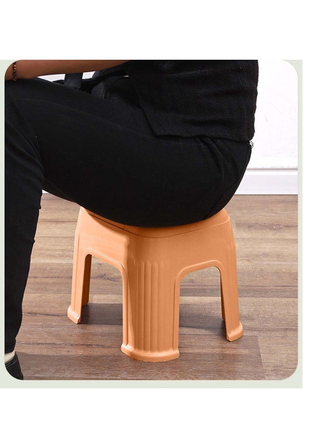 Huitich Orange Plastic Shoe Stool – 24×25×20 cm - Image 2
