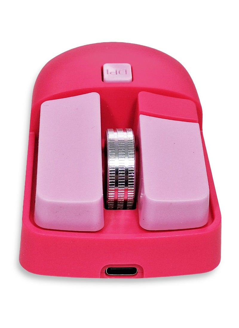 JeDEL Wireless 5D Optical Ergonomic Mouse , WD144 Dual Mode Connection 2.4GHz , 1600 DPI 400 mAH , Stable Operation , Cute and Comfortable Design , Colourfull and Varied , Plug and Play - Pink  - Image 5
