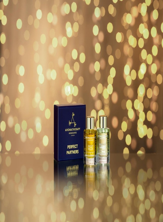 Aromatherapy Associates Perfect Partners Gift Set. 2 Premium Bath and Shower Oils (0.3 fl oz each) in Decorative Gift Box. Includes Deep Relax and Revive Morning Blends - Image 2
