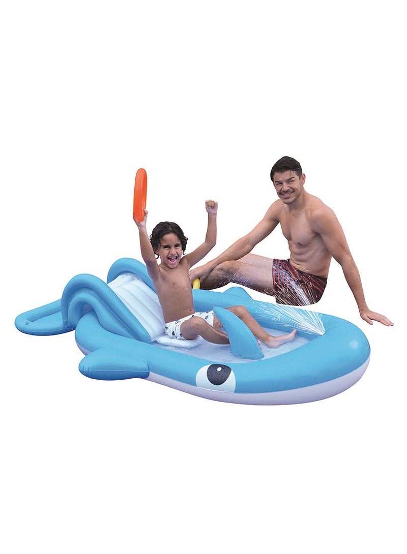 VUCATIN Kiddie Pool for Toddlers Whale Splash Pad for Kids Ages 3+ 82.67" Inflatable 3-in-1 Swimming Pool for Kids Kids Pool Backyard and Outside Sprinkler Play Mat Baby Wading Pool  - Image 1