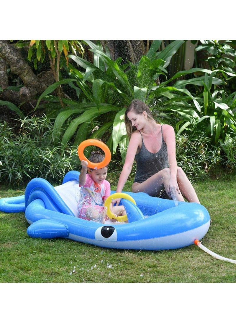 VUCATIN Kiddie Pool for Toddlers Whale Splash Pad for Kids Ages 3+ 82.67" Inflatable 3-in-1 Swimming Pool for Kids Kids Pool Backyard and Outside Sprinkler Play Mat Baby Wading Pool  - Image 3