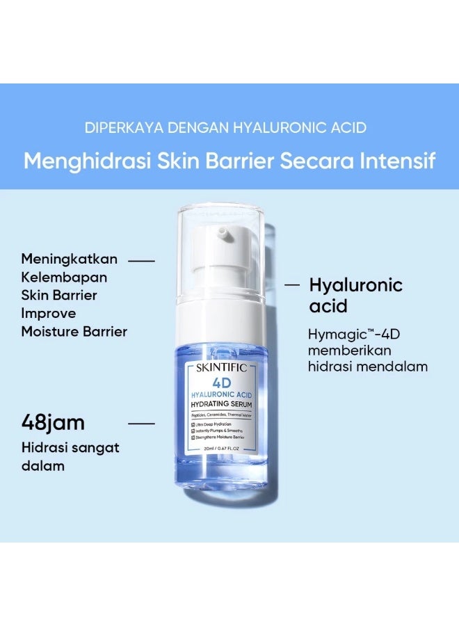 سكينتفيك سيروم سكينتيفيك 4D المرطب بحمض الهيالورونيك النقي، سيروم رذاذ متوهج لترطيب بشرة الوجه (20 مل) - Image 3