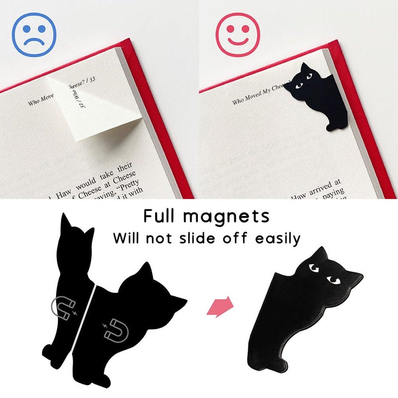 yasest Magnetic Bookmarks - 18 Pieces Assorted Cute Book Markers Clip Set for Teachers Students Book Lovers Reading, for School Office Home Supplies, Kawaii Cat Magnet Page Markers - Image 2
