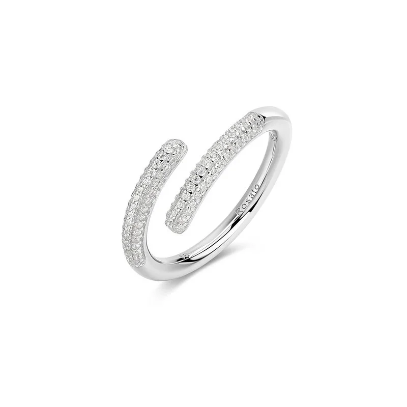 ROSATO Bianca Silver Ring with White Cubic Zirconia for Women's