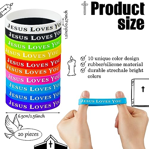 Cholemy 160 Pcs Easter Christian Party Favor 20 Silicone Wristband 20 Bible Verse Bookmark 20 Jesus Keychain 100 Religious Sticker for Christian Prize Religious Church GiftCross Style - Image 5