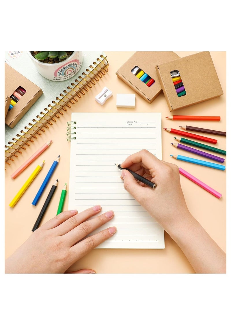 دايلي شيك 144 قطعة/12 صندوقًا من أقلام الرصاص الملونة للأطفال، 3.5 بوصة، 12 لونًا مختلفًا مع مبراة وممحاة للرسم، العودة إلى المدرسة، لوازم الفصل الدراسي - Image 2