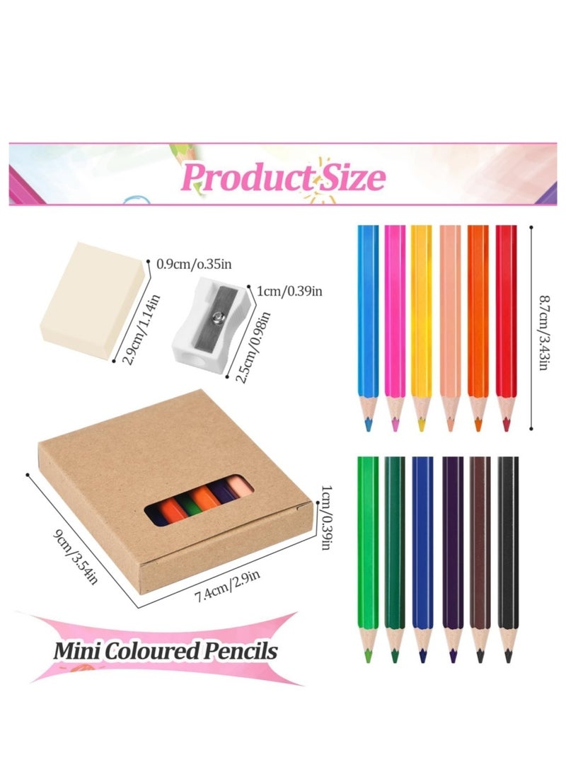 دايلي شيك 144 قطعة/12 صندوقًا من أقلام الرصاص الملونة للأطفال، 3.5 بوصة، 12 لونًا مختلفًا مع مبراة وممحاة للرسم، العودة إلى المدرسة، لوازم الفصل الدراسي - Image 3