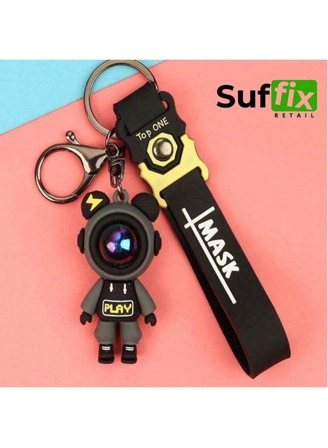 Suffix Retail Polyvinyl Chloride (Pvc) Keychain For Car, Premium Keychain For Men Used As Keychain For Bike, Best Keychain For Boys (Geometric, Astronaut_Sfr_2),Black - Image 5
