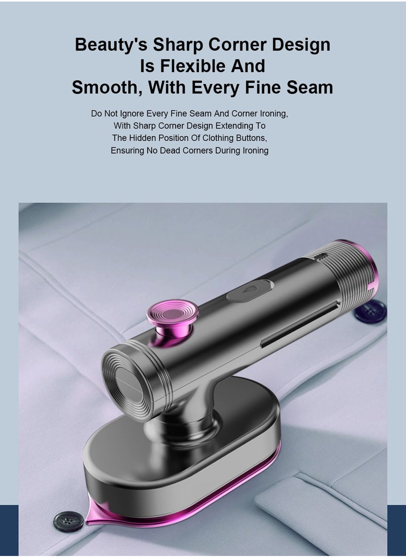 ET-LIFE - 2-In-1 Handheld Steamer, Compact and 90°Foldable, Ready to Use in ˜20 Seconds, No Ironing Board Needed HB-601 Grey - Image 1