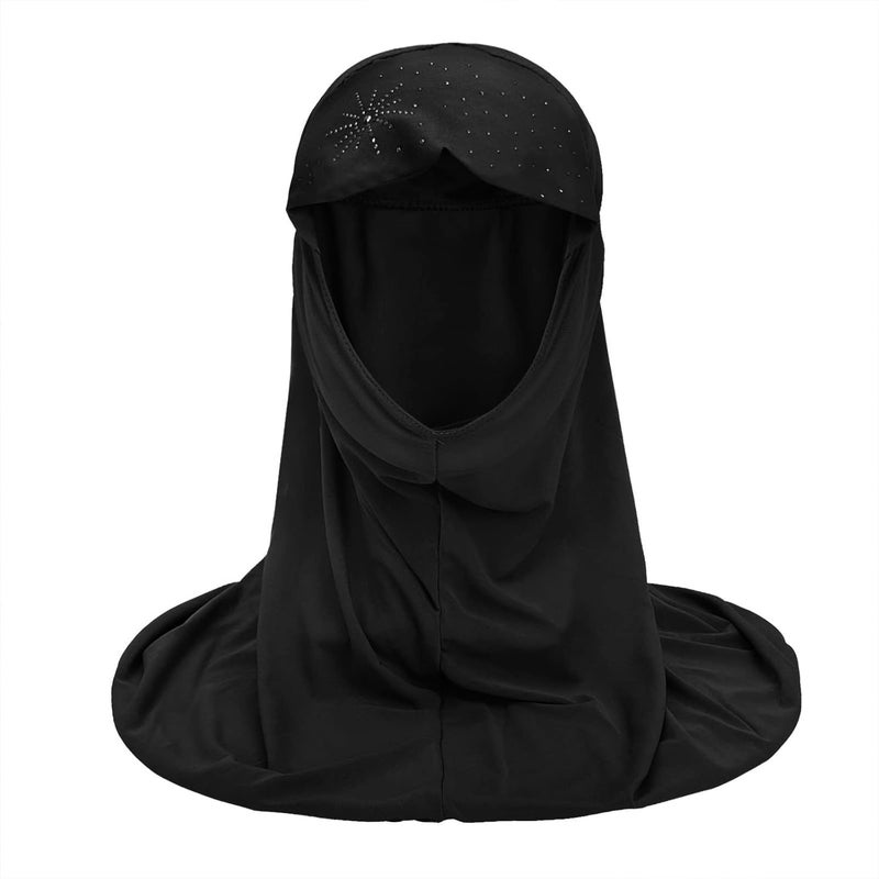 Ylucky Girls Muslim Hijab Floral Lace Head Scarf Kids Islamic Arab Scarf Shawls Head Wrap with Flowers - Image 2