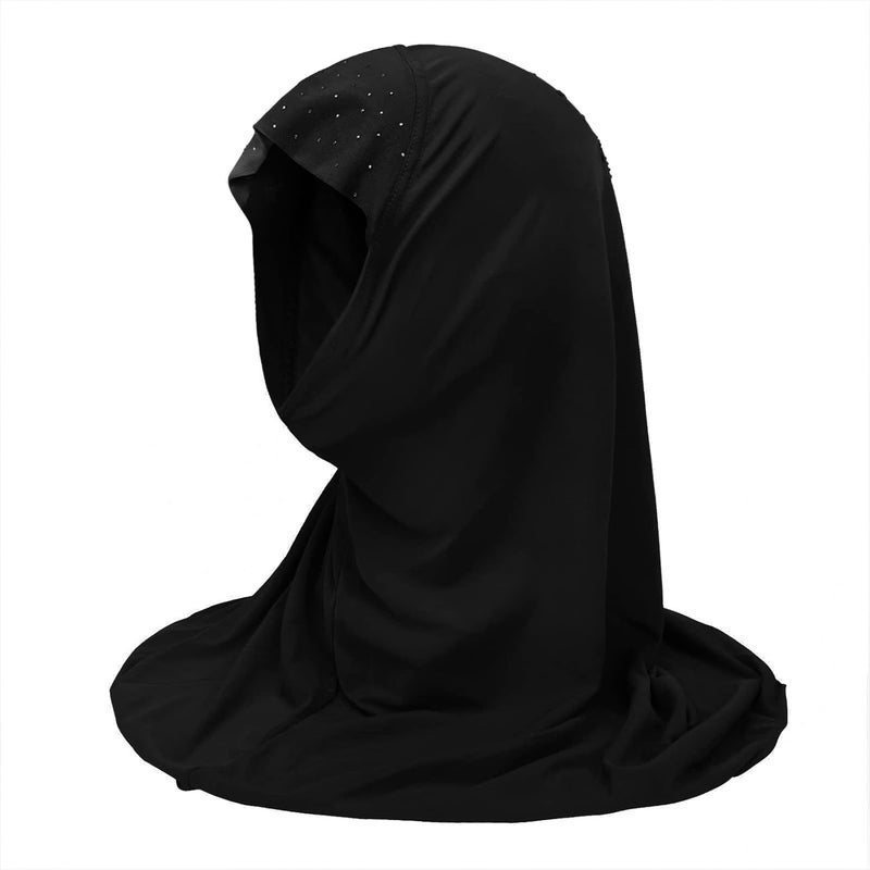 Ylucky Girls Muslim Hijab Floral Lace Head Scarf Kids Islamic Arab Scarf Shawls Head Wrap with Flowers - Image 3