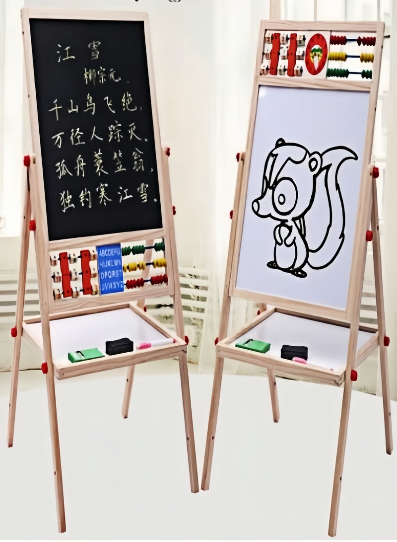 كيفن لوح رسم 2 في 1 لعبة سبورة ولوحة رسم مغناطيسية سبورة للرسم والكتابةبتصميم صغير خفيف الوزن وألواح خشبية قابلة للتعديل - Image 5