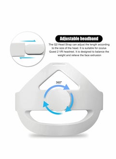 Y&D Head Strap Compatible for Oculus Quest 2, Replacement Elite Strap, Adjustable Comfortable with Cushion, Reduce Pressure 2 Headset (White)  - Image 3