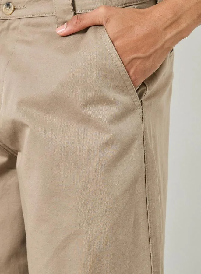 Styli  Men Beige Baggy Fit Trousers for Men | Best Price UAE