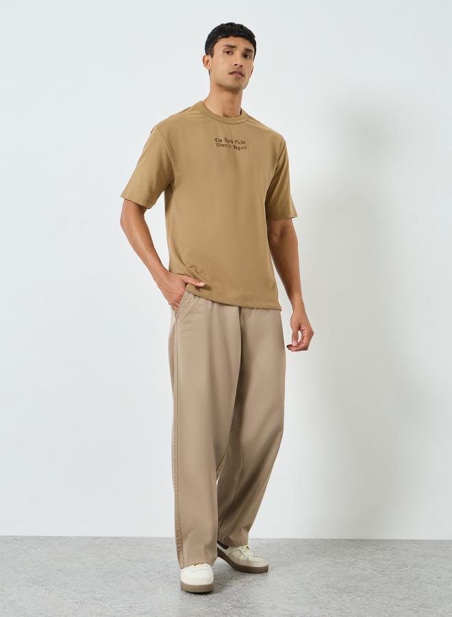 Styli Men Beige Baggy Fit Trousers - Image 2