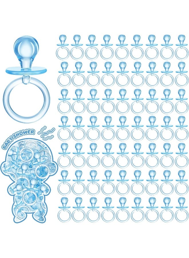 Coume 100 Pcs 2.5 Inch Baby Shower Pacifiers Acrylic Mini Baby Pacifiers Gifts Gender Reveal Party Favors for Gender Neutral Game Birthday Supplies(Blue) - Image 1