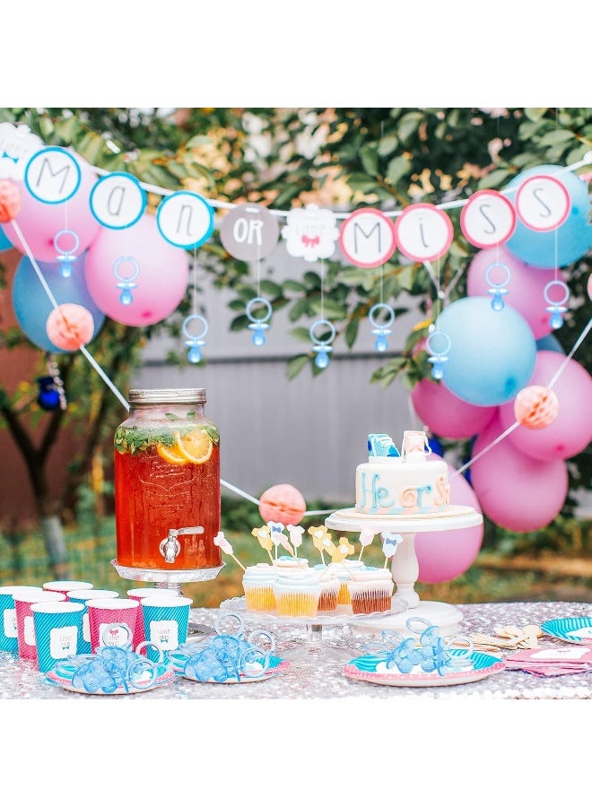 Coume 100 Pcs 2.5 Inch Baby Shower Pacifiers Acrylic Mini Baby Pacifiers Gifts Gender Reveal Party Favors for Gender Neutral Game Birthday Supplies(Blue) - Image 5