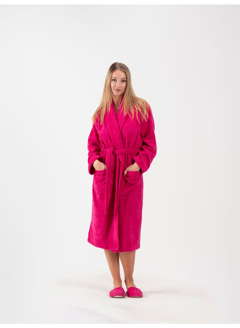 Ender Home Bathrobe Shalyaka Model Two Pockets Belted Cotton Boucle Bathrobe  - Image 1