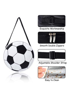 SANMUGEED Football Lunch Bag, Football Lunch Box for Boys with Strap, Insulated Reusable Round Thermal Bags for Kids Lunch Tote Cooler Bags Lunch Snack Bag for School Picnic Camping Outdoor  - Image 2