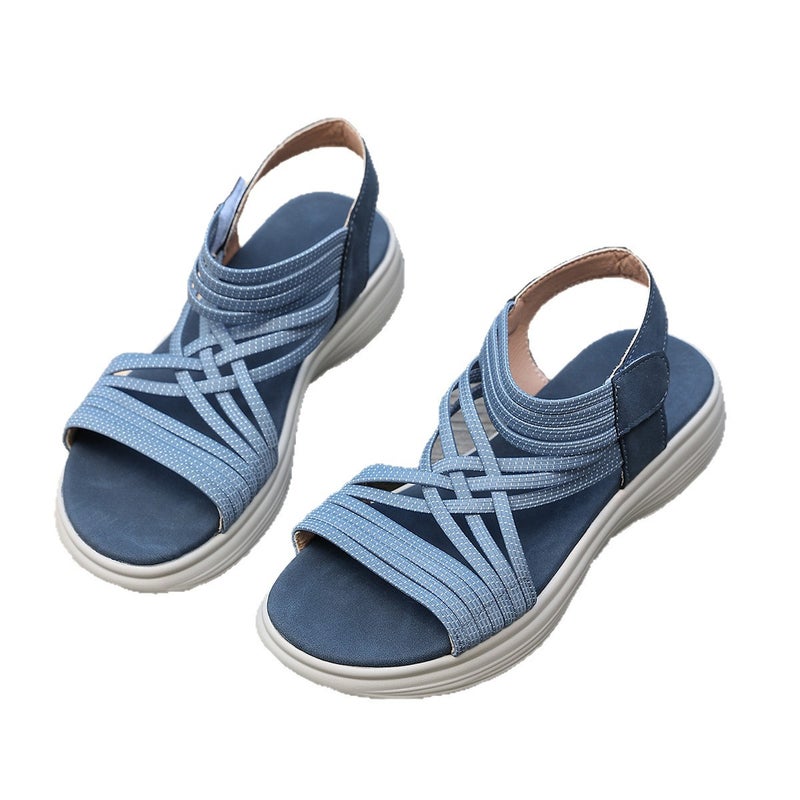 Women's Flat Sandals, Sports Style, PU Upper, Rubber Sole, Hook-and-Loop Closure, Round Toe - Image 5