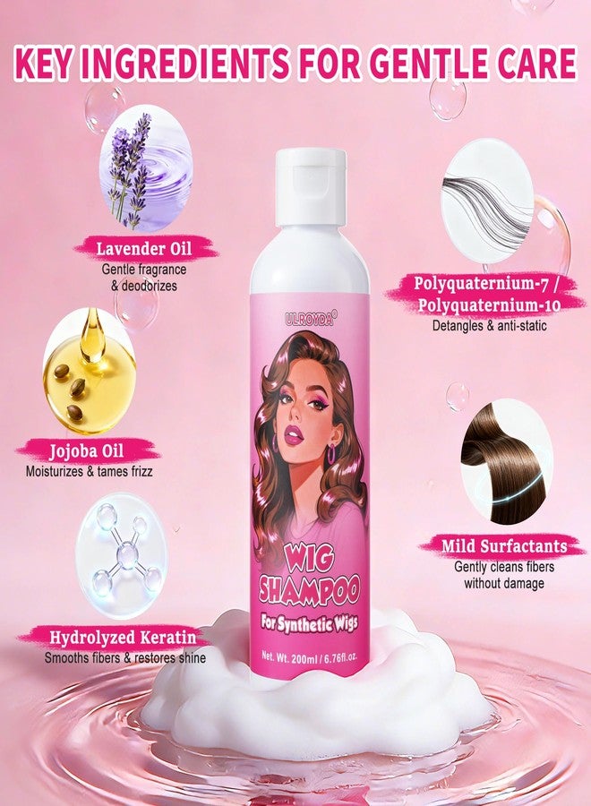ulroyda Wigs Shampoo for Synthetic Hair, Weaves & Extensions | Deep Clean & Odor Removal | Anti-Frizz, Easy Detangle & Color-Safe, Keratin Jojoba Formula, 6.76 oz - Image 4