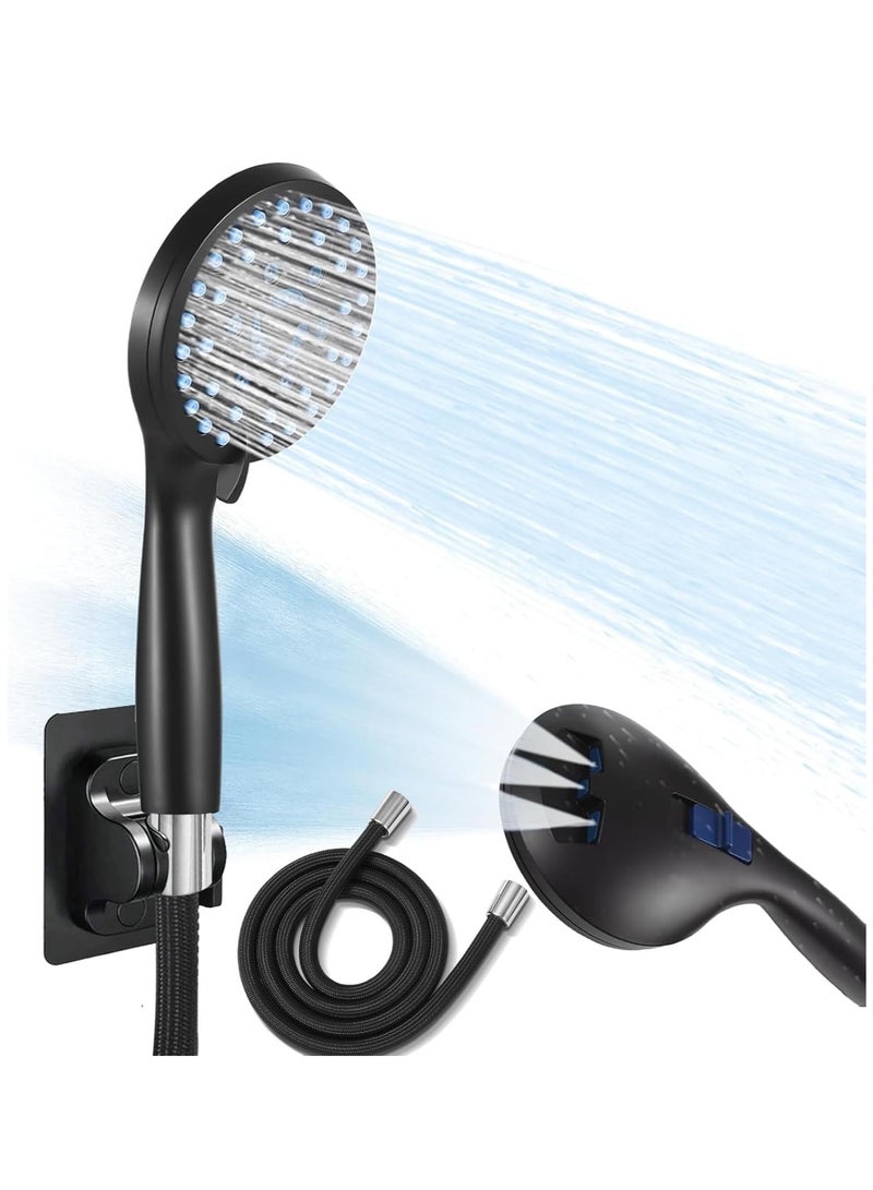 Arabayt High Pressure Hand Shower with 2M Nylon Hose and Adhesive Bracket Base Shower, 5 Spray PatternsHand Shower with On/Off Pause Switch, Save Water, Rainfall Spa Hand Shower - Image 1