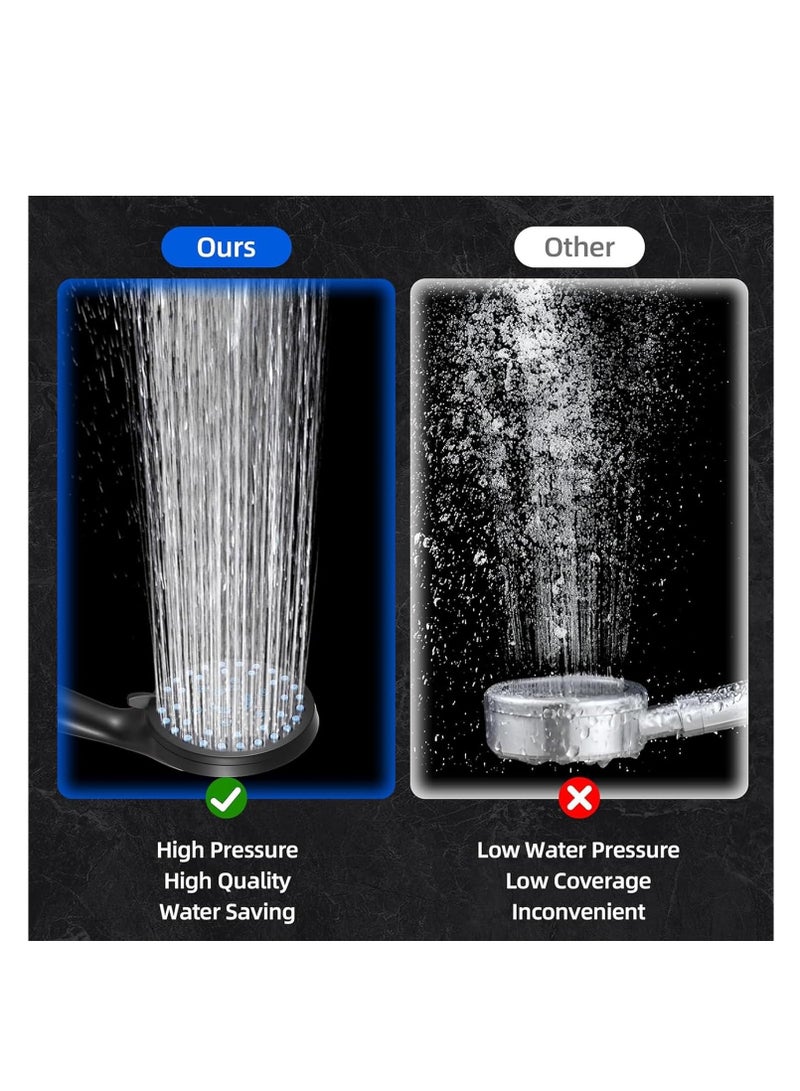 Arabayt High Pressure Hand Shower with 2M Nylon Hose and Adhesive Bracket Base Shower, 5 Spray PatternsHand Shower with On/Off Pause Switch, Save Water, Rainfall Spa Hand Shower - Image 5