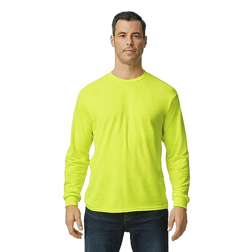 Gildan Heavy Cotton Long Sleeve T-Shirt, Style G5400, 2-Pack, Safety Green, Medium - Image 2