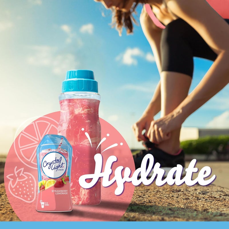 Crystal Light Sugar Free Strawberry Lemonade Drink Mix - 24 Servings Liquid Concentrate - Image 5