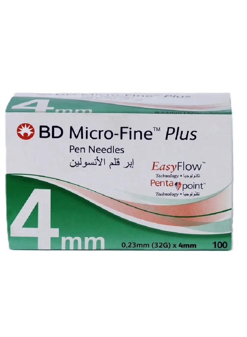 BD 2 Pack of Micro-Fine Plus Insulin Pen Needle 32G X 4Mm 100 Pieces - Image 3
