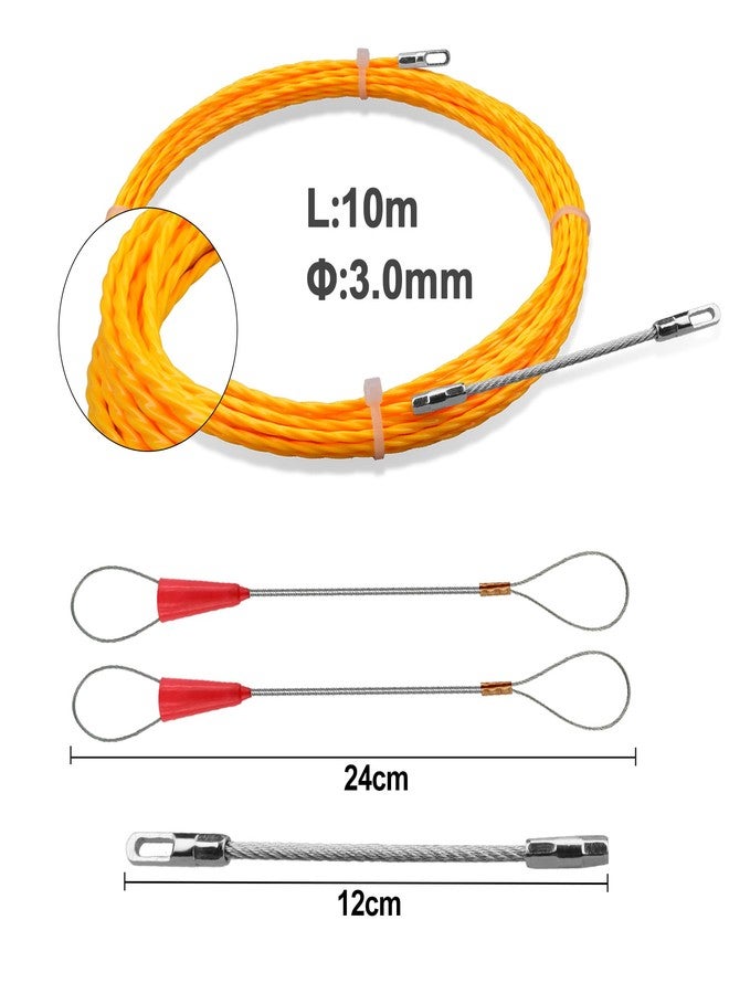 DZDSBB Electrical Fish Tape 10m | 3.0 mm Wire Fish Tape Wire Puller | Wire Snake for Running Wire through Wall | Retractable Cable Pulling Tools with 2 Guide Springs | Wire Feeder - Image 2